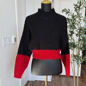 Black and‎ Red Cowl Neck Sweater